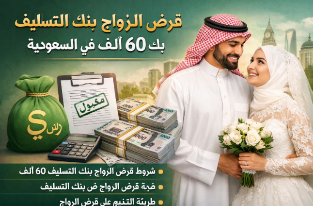 قرض الزواج بنك التسليف 60 ألف