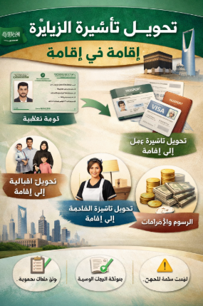 نموذج طلب تحويل تأشيرة الزيارة إلى إقامة