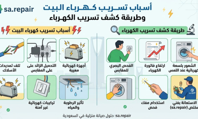 أسباب تسريب الكهرباء